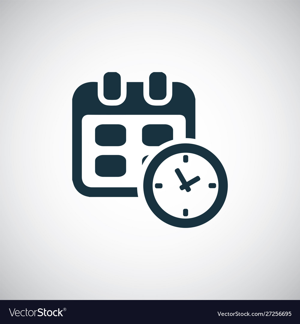 Calendar time icon for web and ui on white
