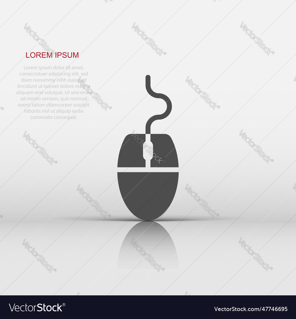 Computer mouse icon in flat style cursor on white