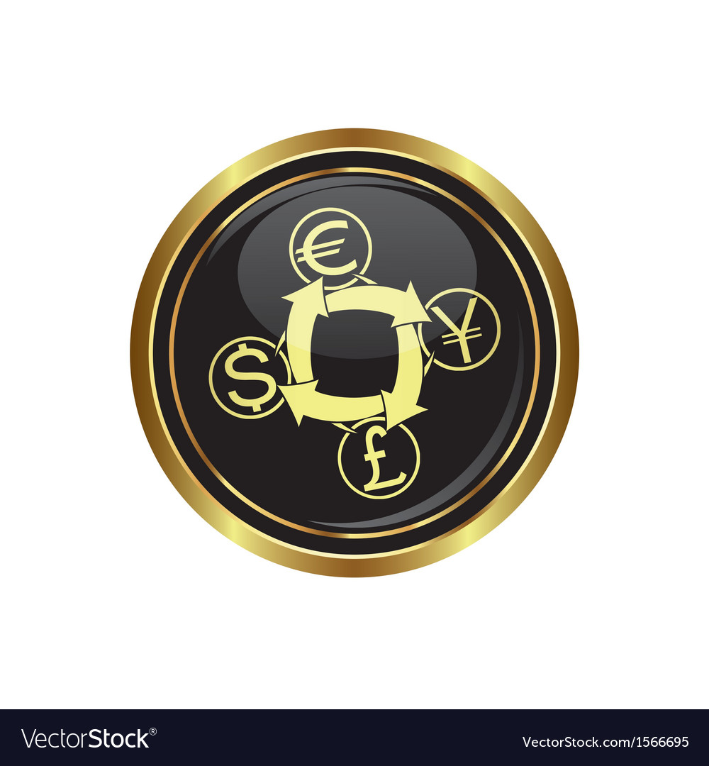 Currency exchange icon button gold copy