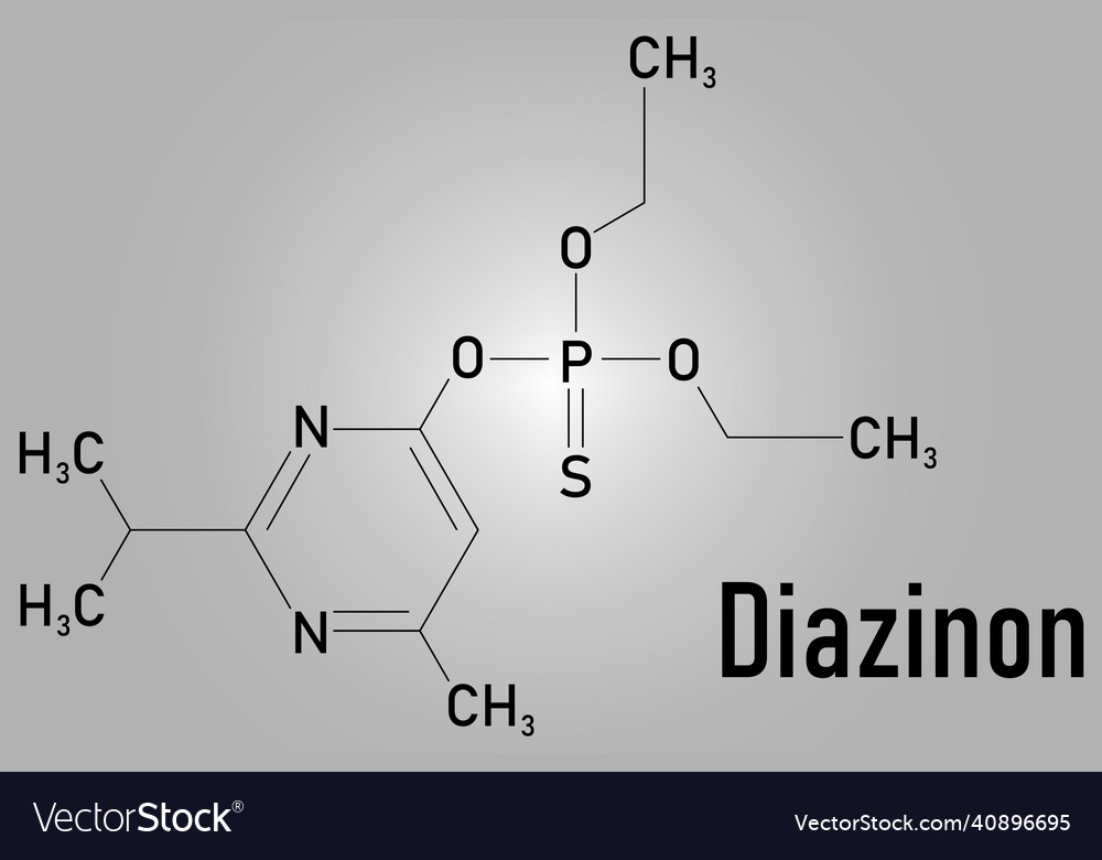 Diazinon or dimpylate molecule skeletal formula