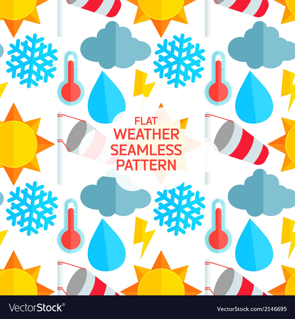 Flat weather colorful seamless pattern