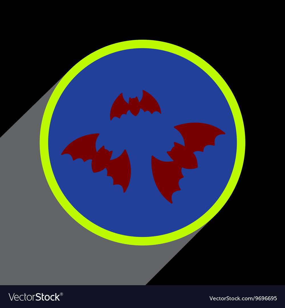 Flat with shadow icon bats on a colored background