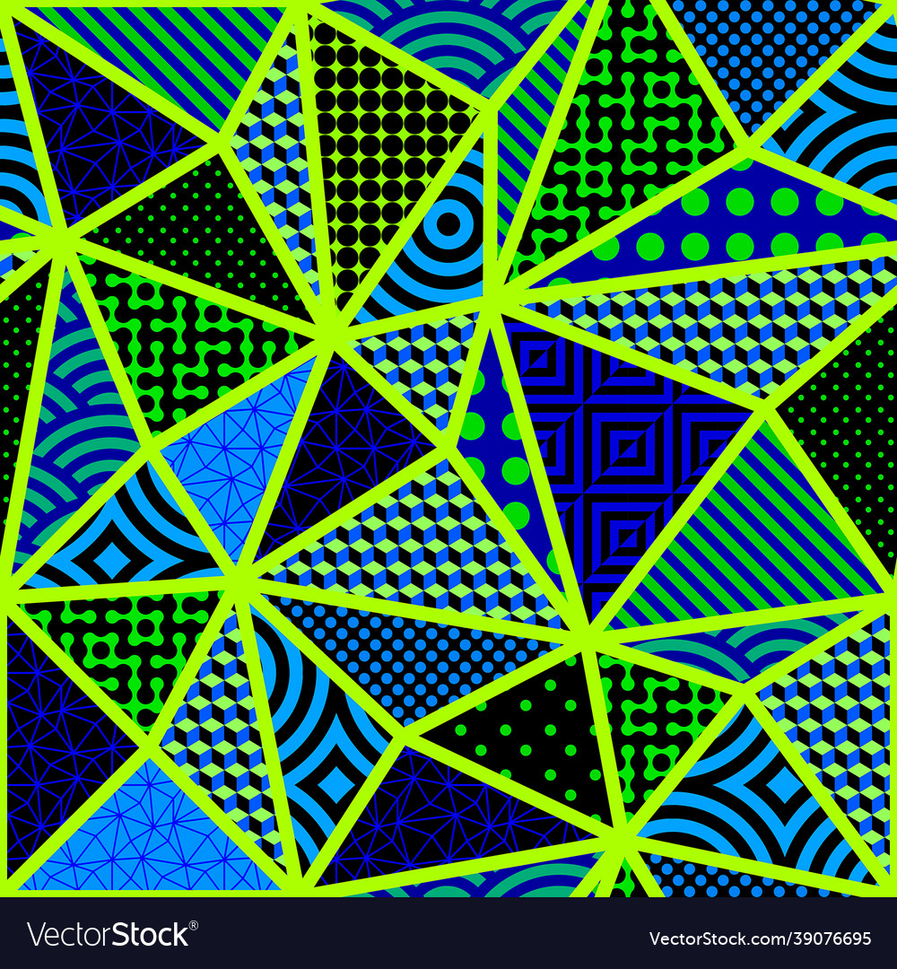 Geometric abstract pattern in patchwork style vector image Geometric abstract pattern in patchwork style