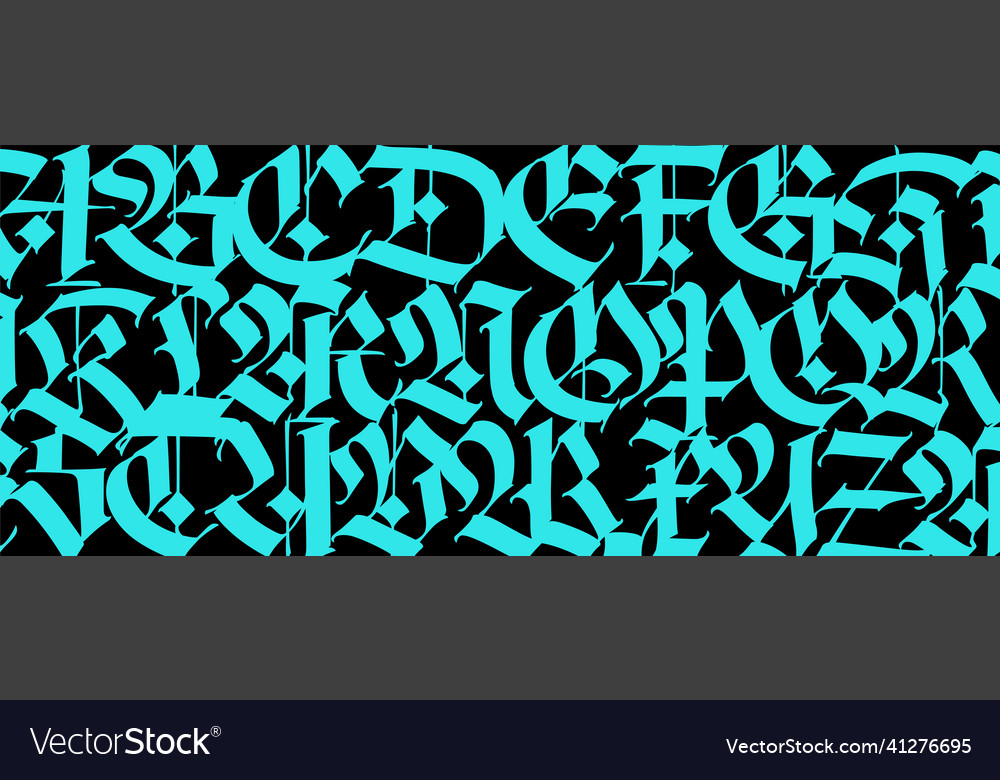 Gothic openwork font the pattern is horizontal vector image Gothic openwork font the pattern is horizontal