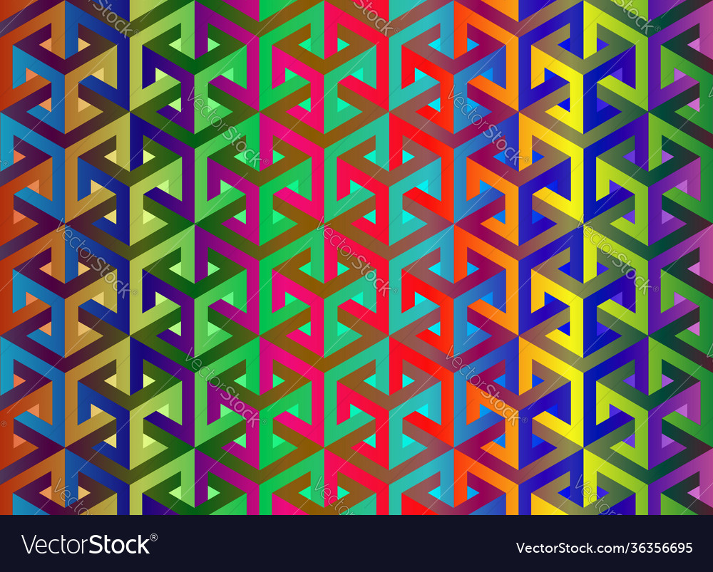 Impossible cubes pattern isometric background vector image Impossible cubes pattern isometric background