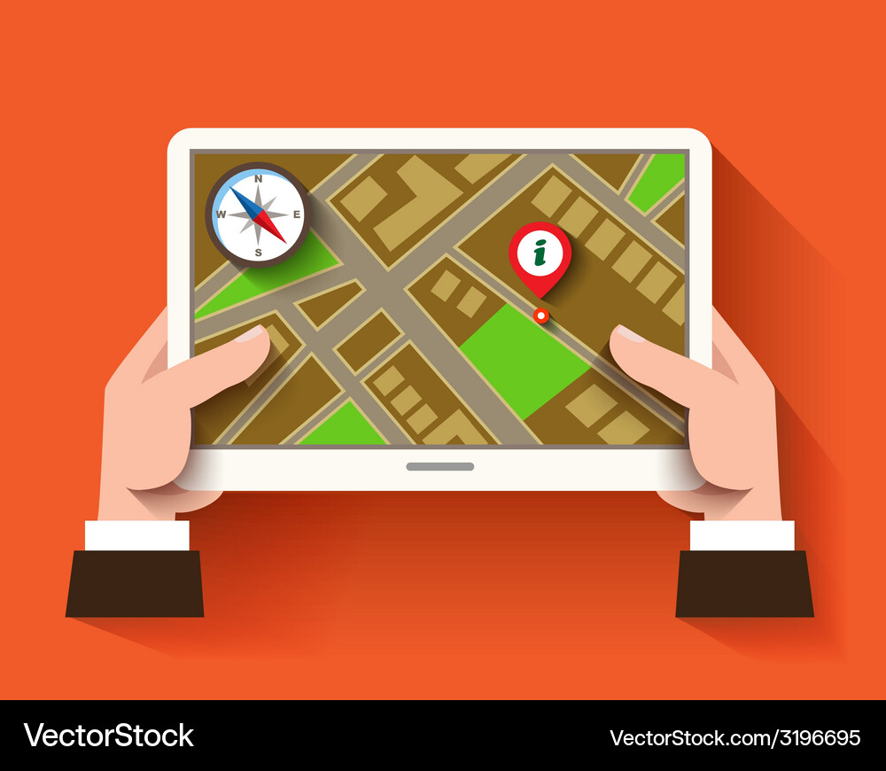 Mobile gps navigation Royalty Free Vector Image