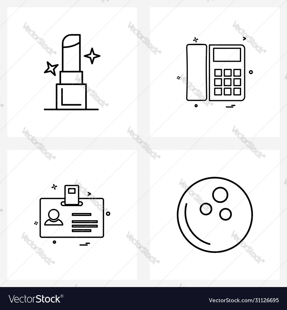 Modern style set 4 line pictograph grid based