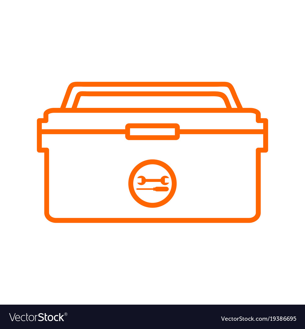 Outline tool box storage drawing graphic Vector Image