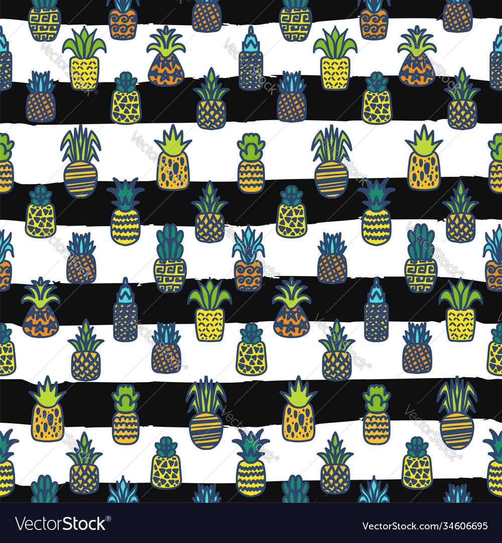 Pineapples seamless pattern Vector Image Pineapples seamless pattern
