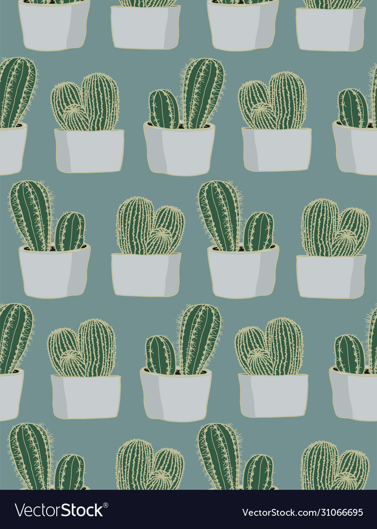 Seamless repeating pattern cactuses
