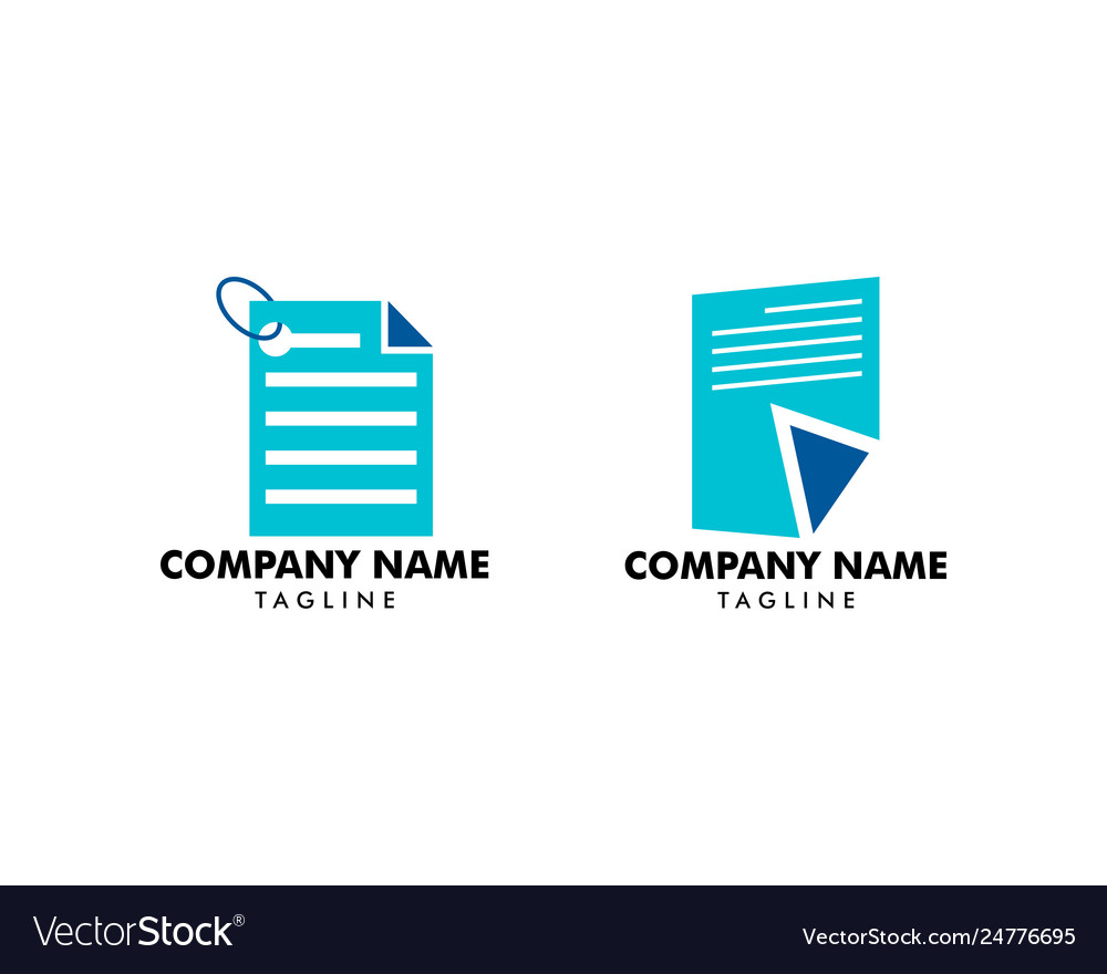 Set document or paper sheet logo design