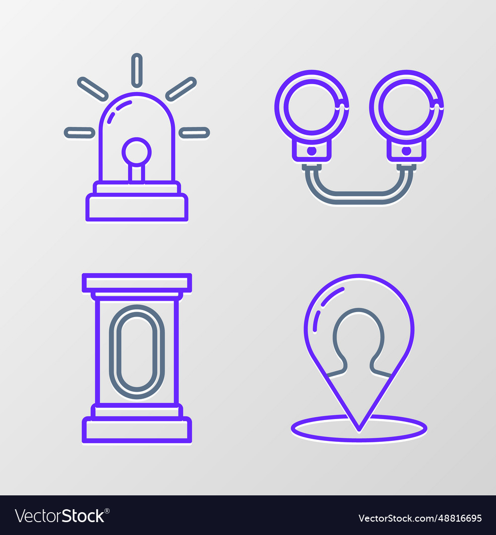 Set line map marker with a silhouette of person
