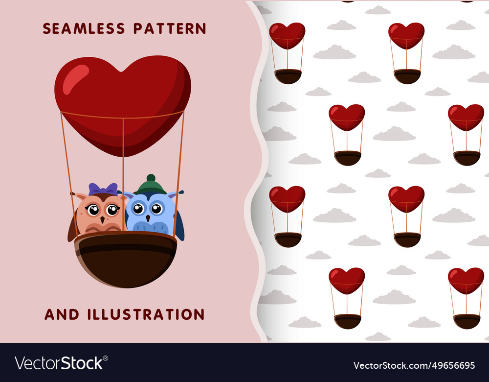 Set of seamless balloon pattern in shape heart Vector Image Set of seamless balloon pattern in shape heart