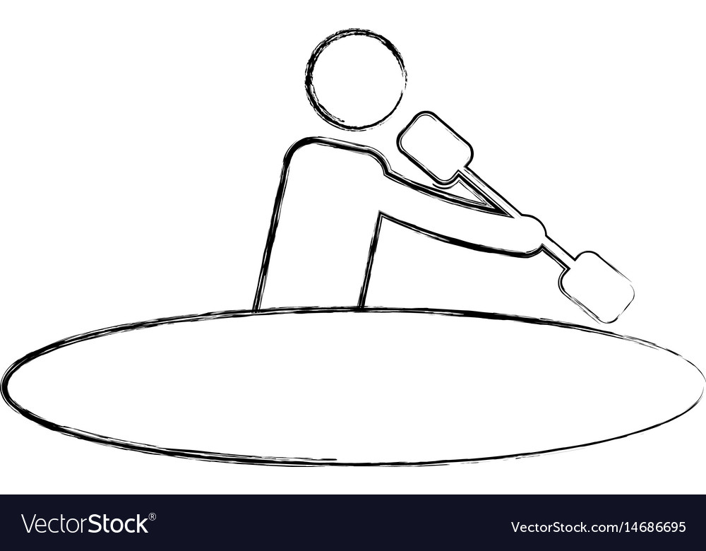 Silhouette of athlete practicing kayak