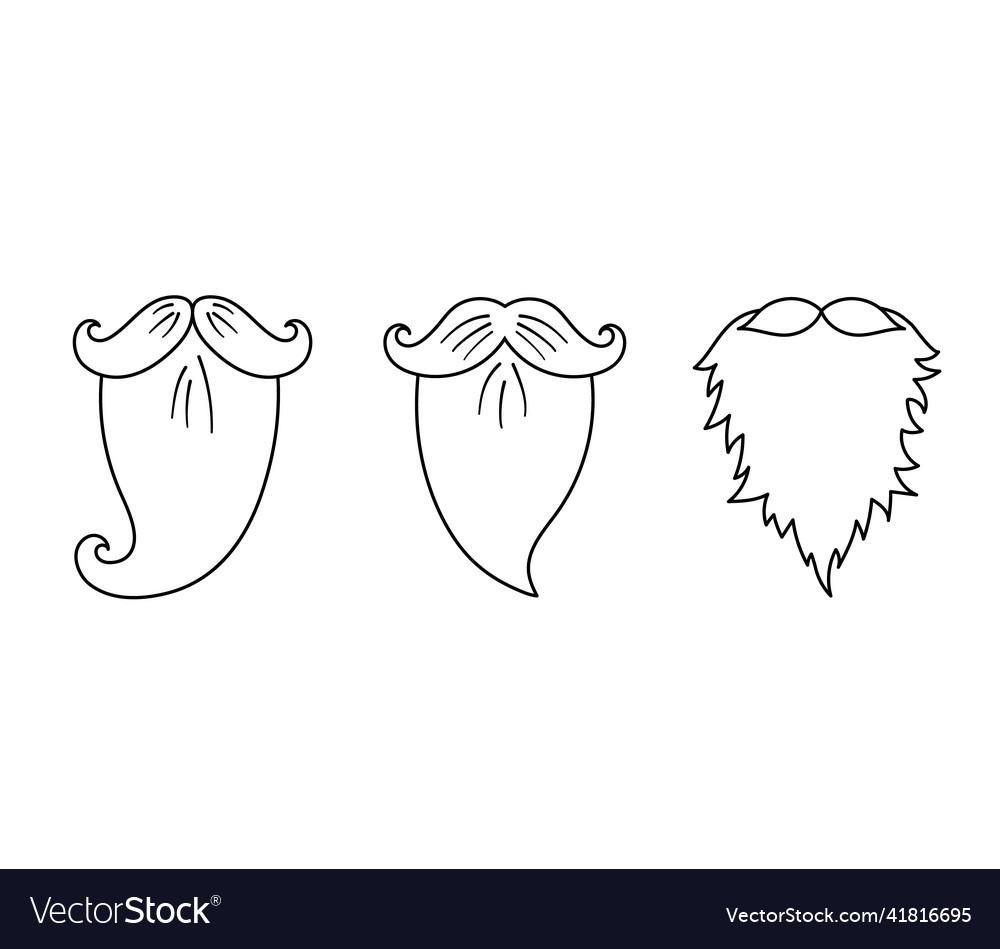 Silhouettes of different types dwarf beards