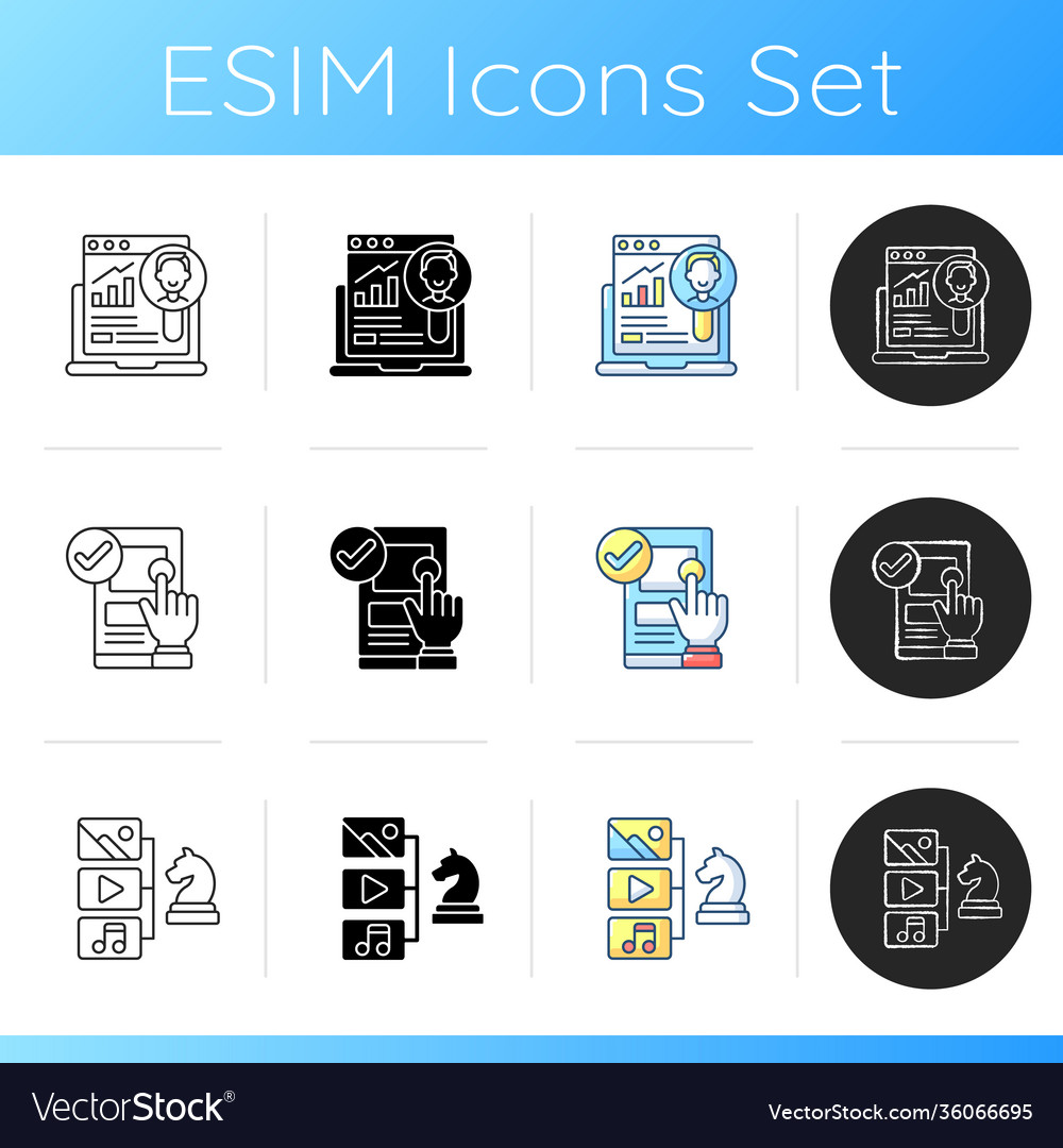 User experience icons set