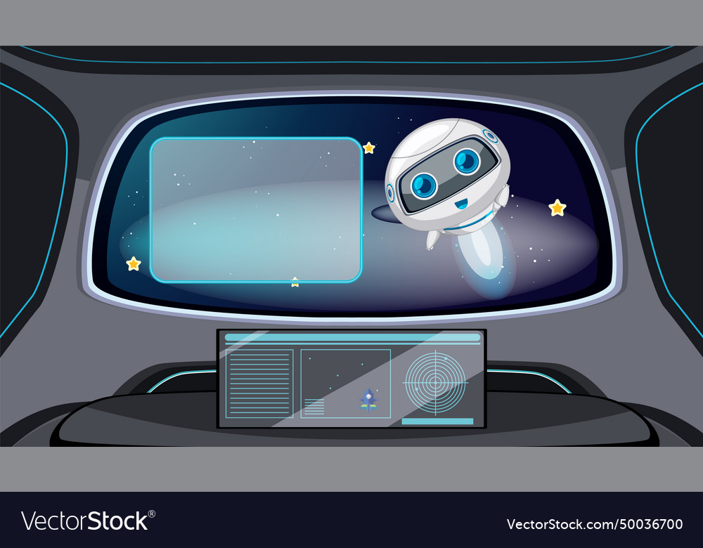 A robot outside spaceship