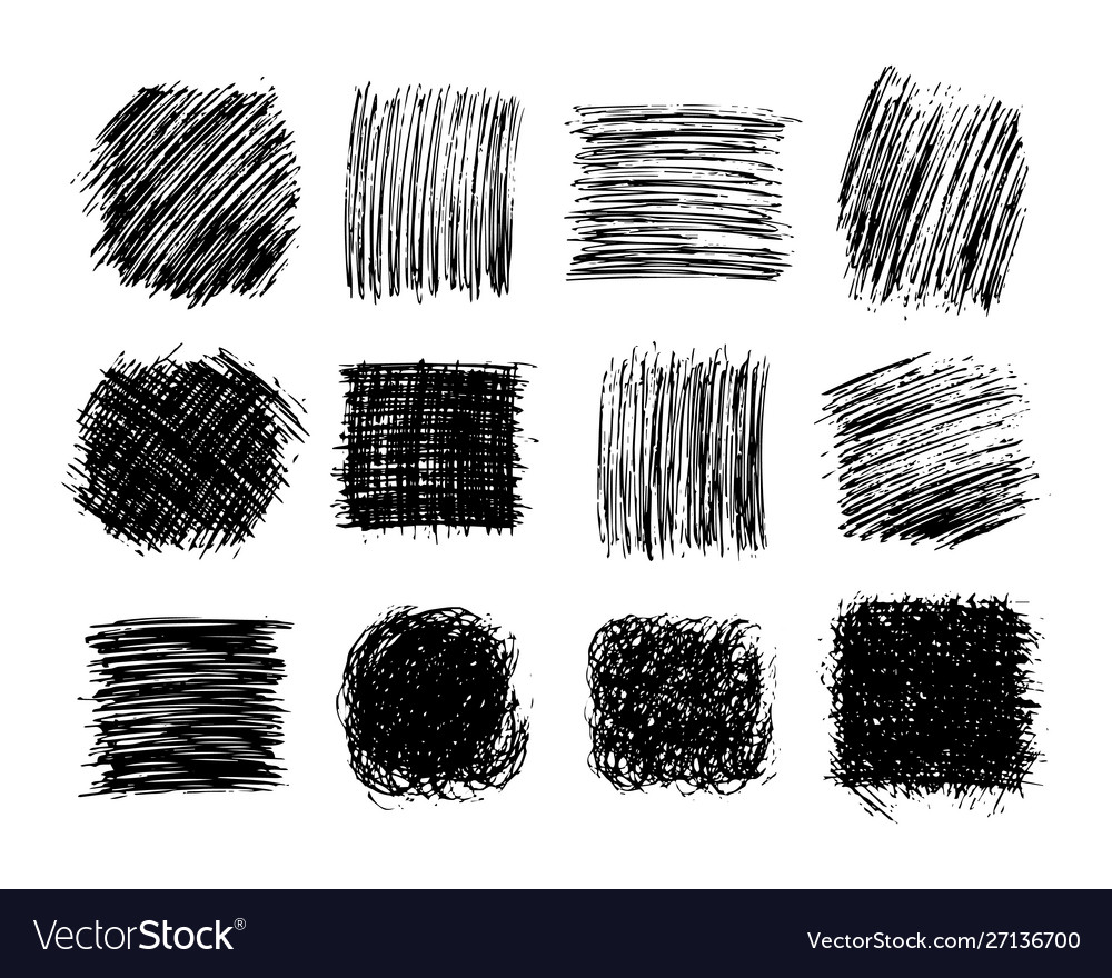 Abstract Scribble Squares Set