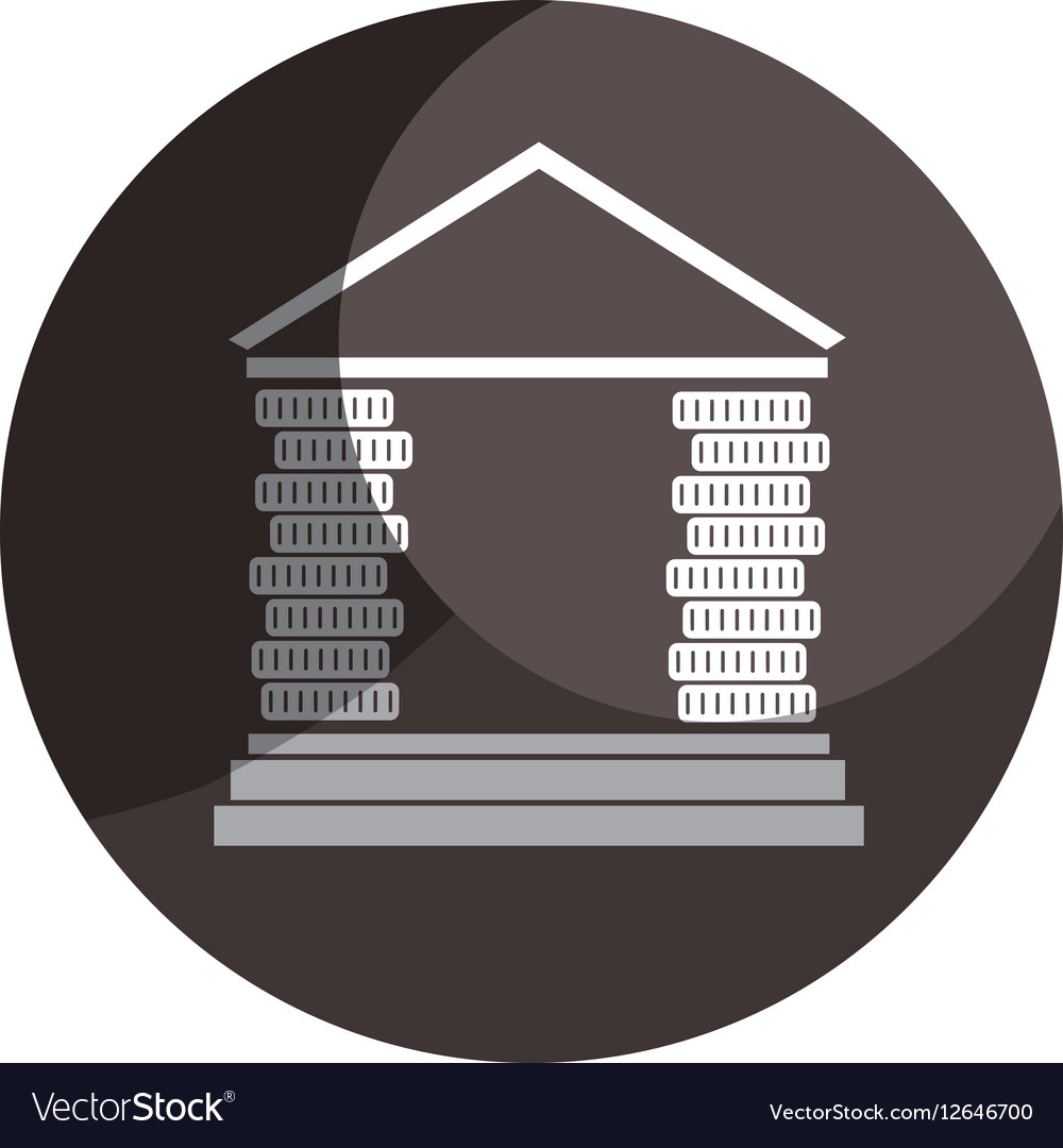 Bank building isolated icon