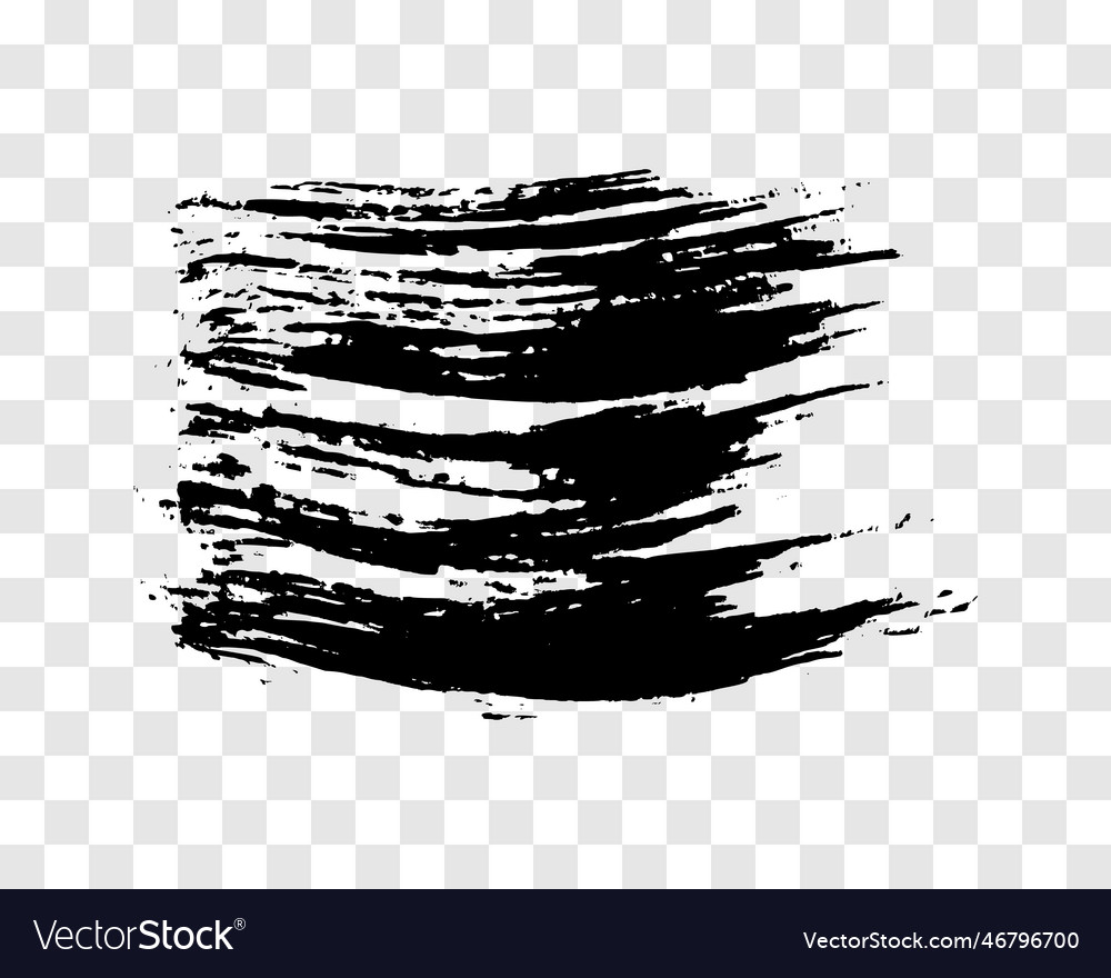 Black brush stroke on transparent background Vector Image