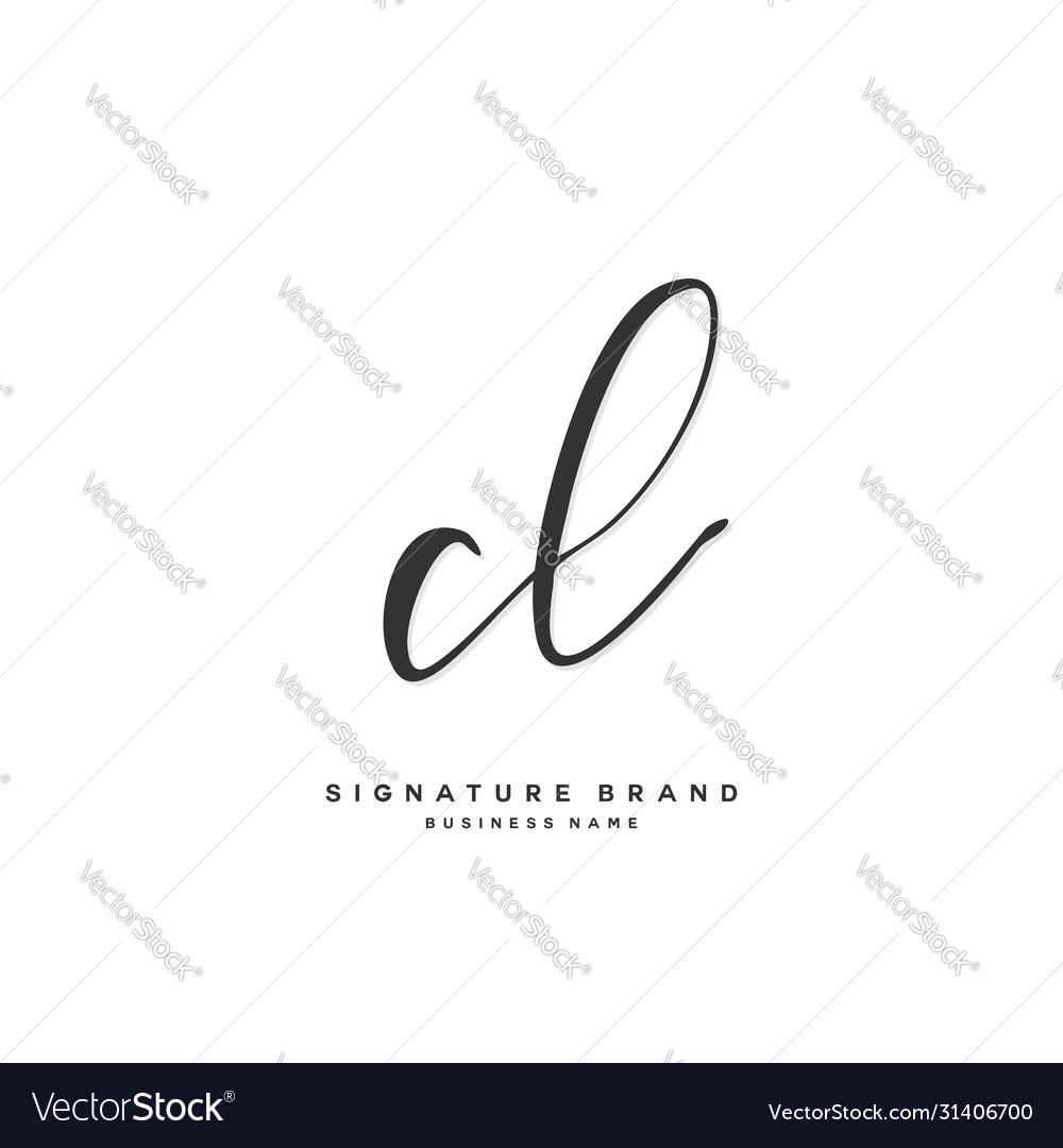 C l cl initial letter handwriting and signature