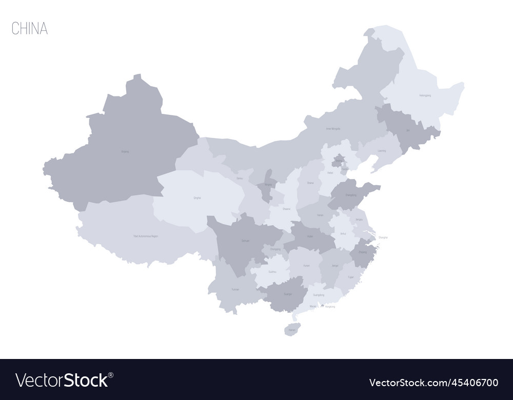 China political map of administrative divisions Vector Image