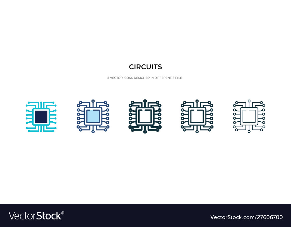 Circuits icon in different style two colored vector image Circuits icon in different style two colored