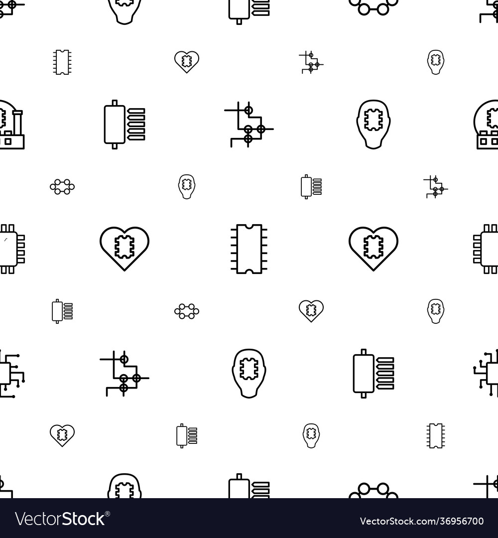 Cpu icons pattern seamless white background vector image Cpu icons pattern seamless white background