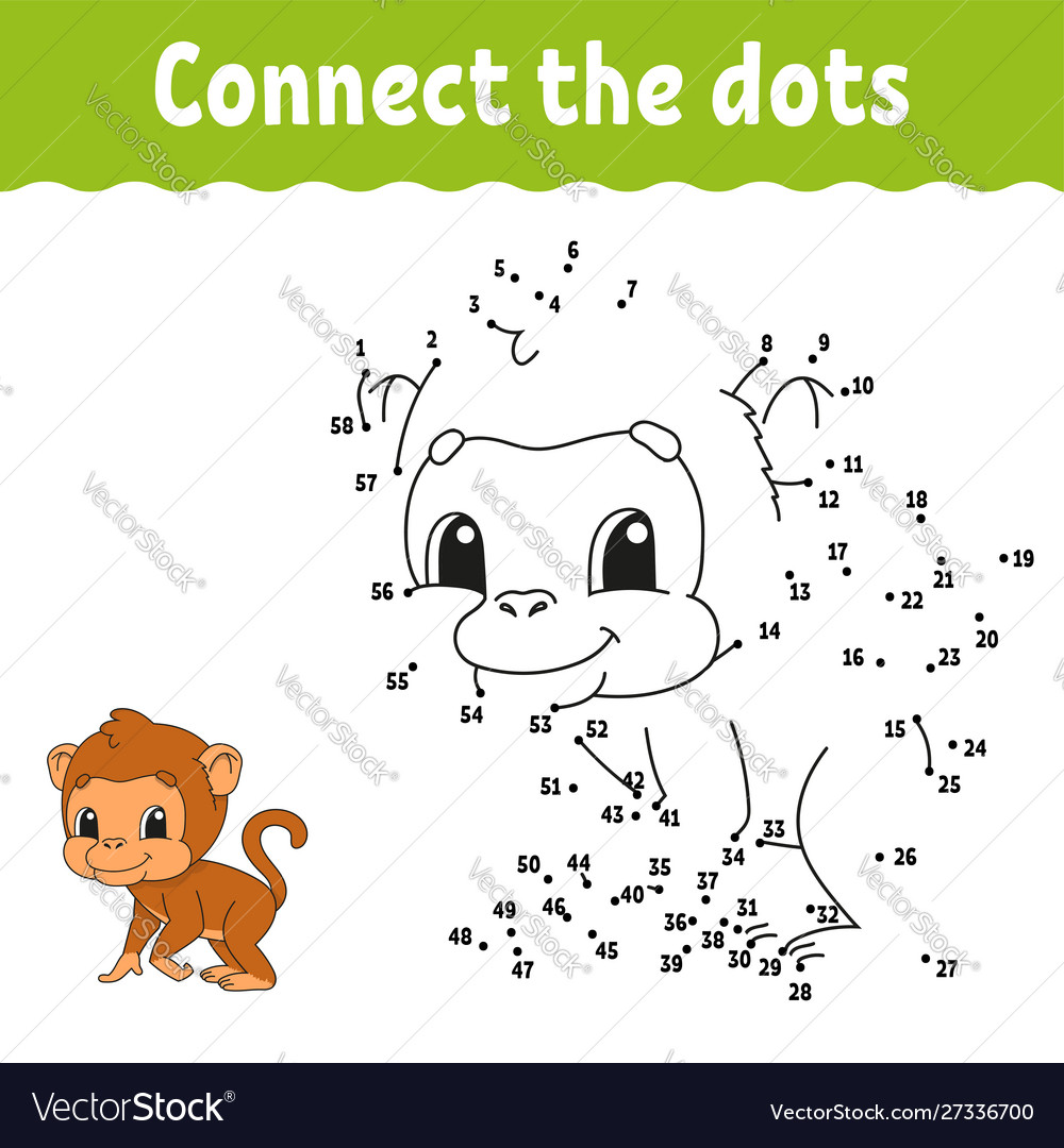 Dot to dot draw a line handwriting practice Vector Image