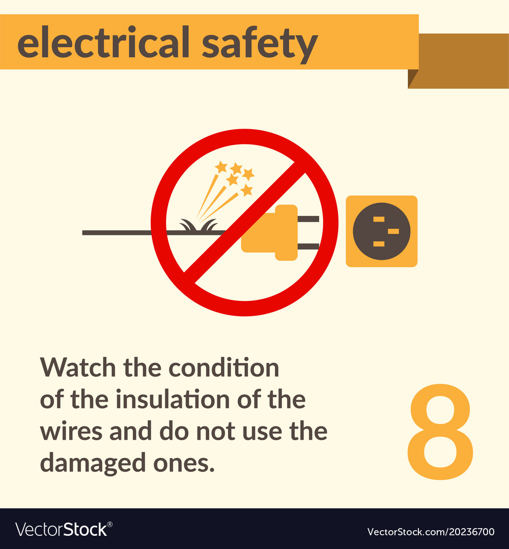 Electrical safety simple art poster Royalty Free Vector