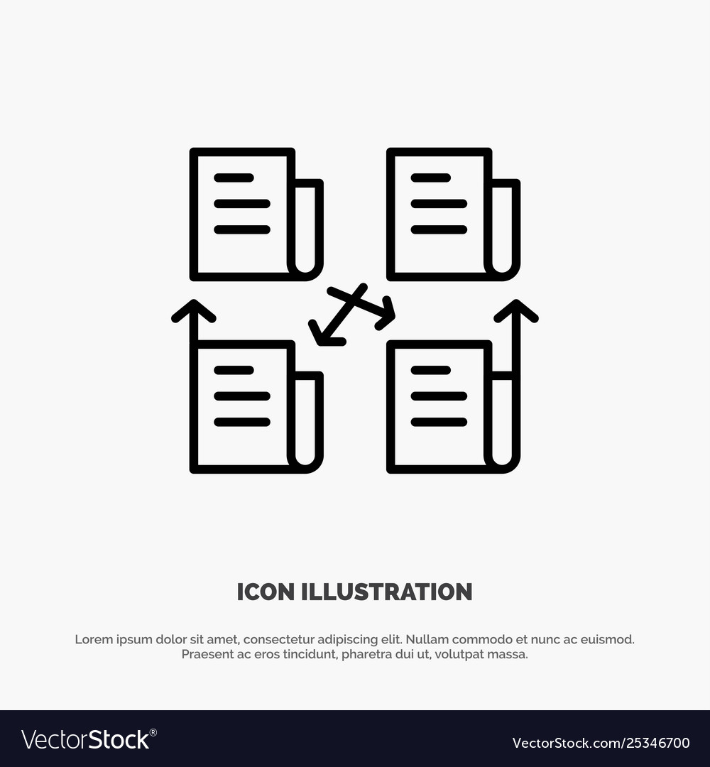 Exchange file folder data privacy line icon