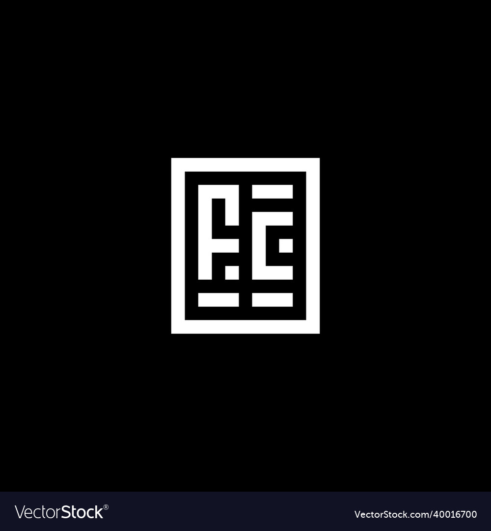 Fc initial logo with square rectangular shape