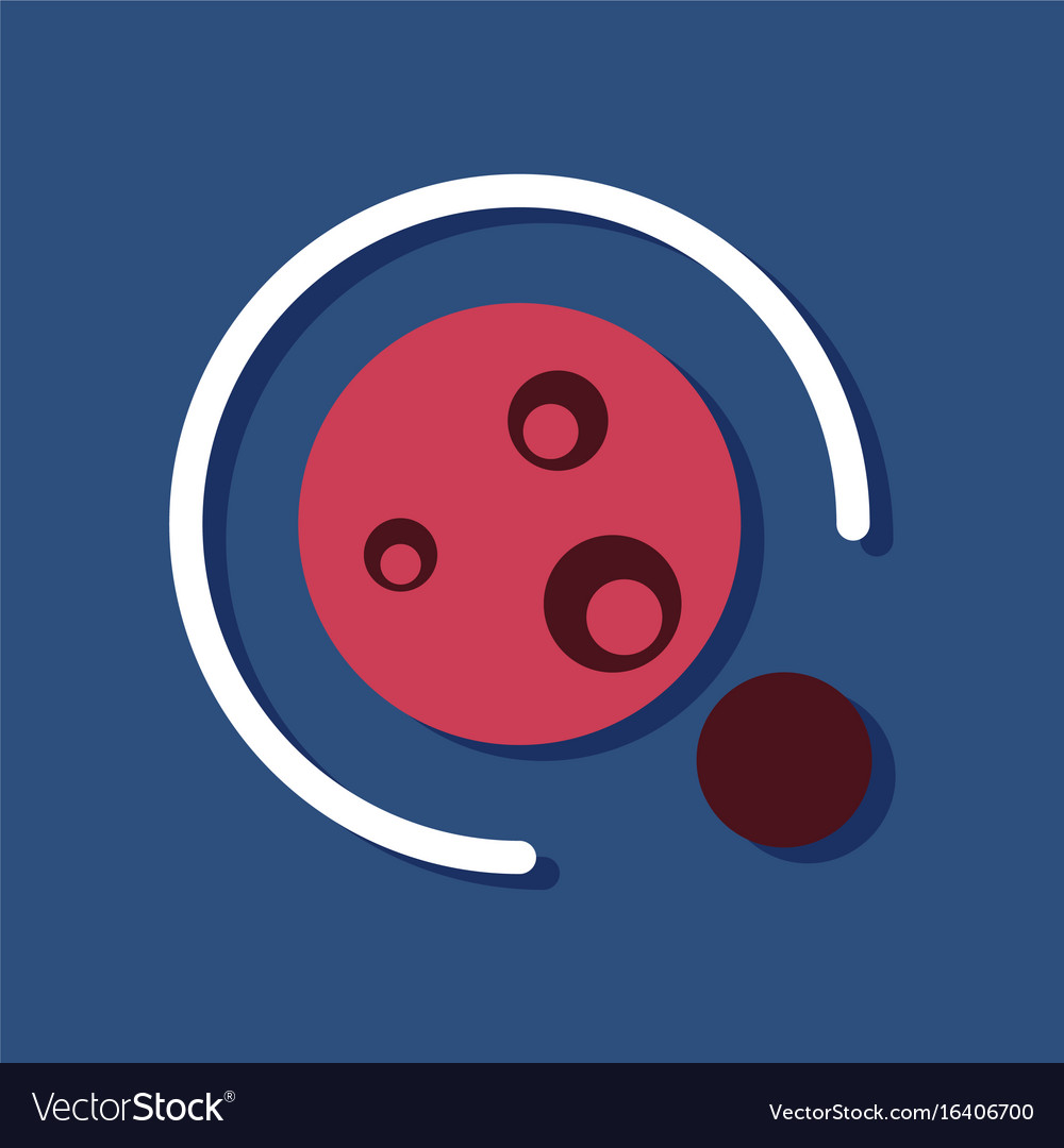 Flat icon design collection planet orbit and moon