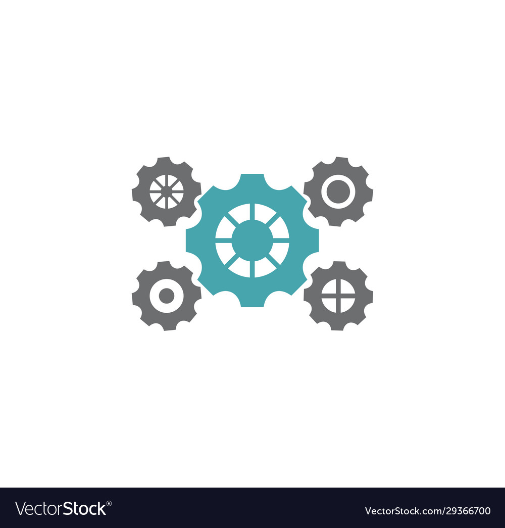 Gear icon on background for graphic and web design