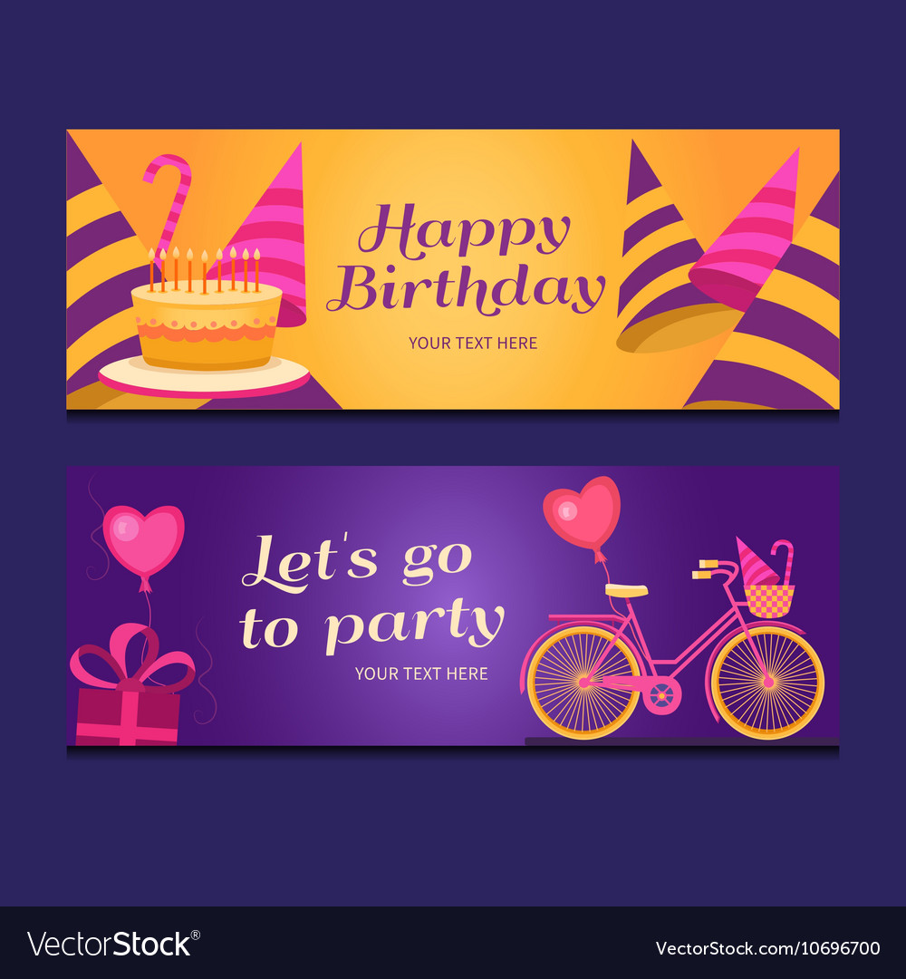 Happy birthday banners collection Royalty Free Vector Image