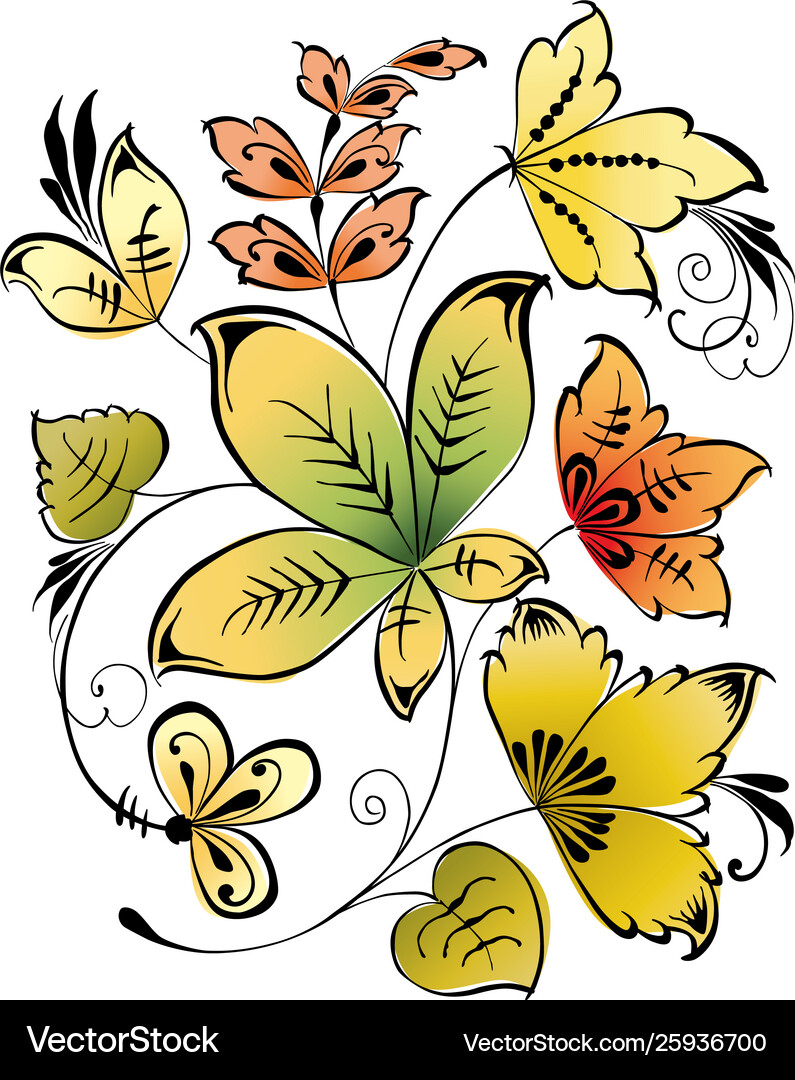 Leaves composition Royalty Free Vector Image - VectorStock