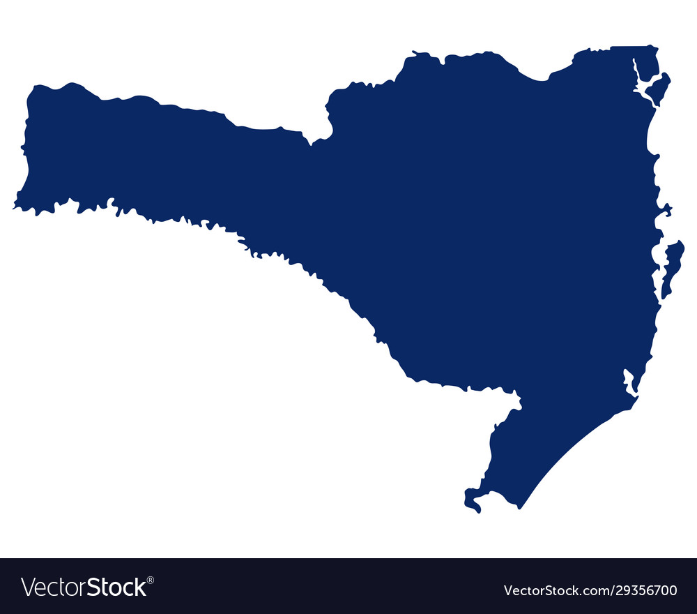 Map santa catarina in blue colour Royalty Free Vector Image