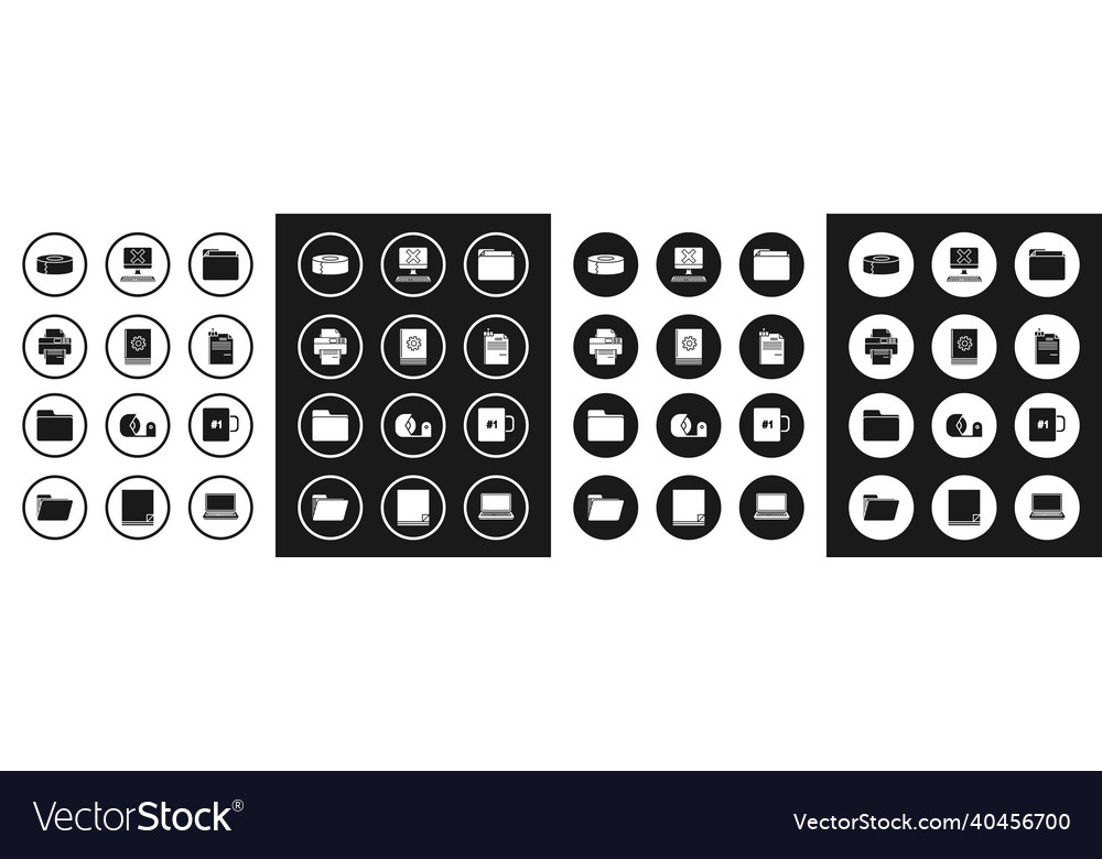 Set document folder user manual printer scotch vector image Set document folder user manual printer scotch