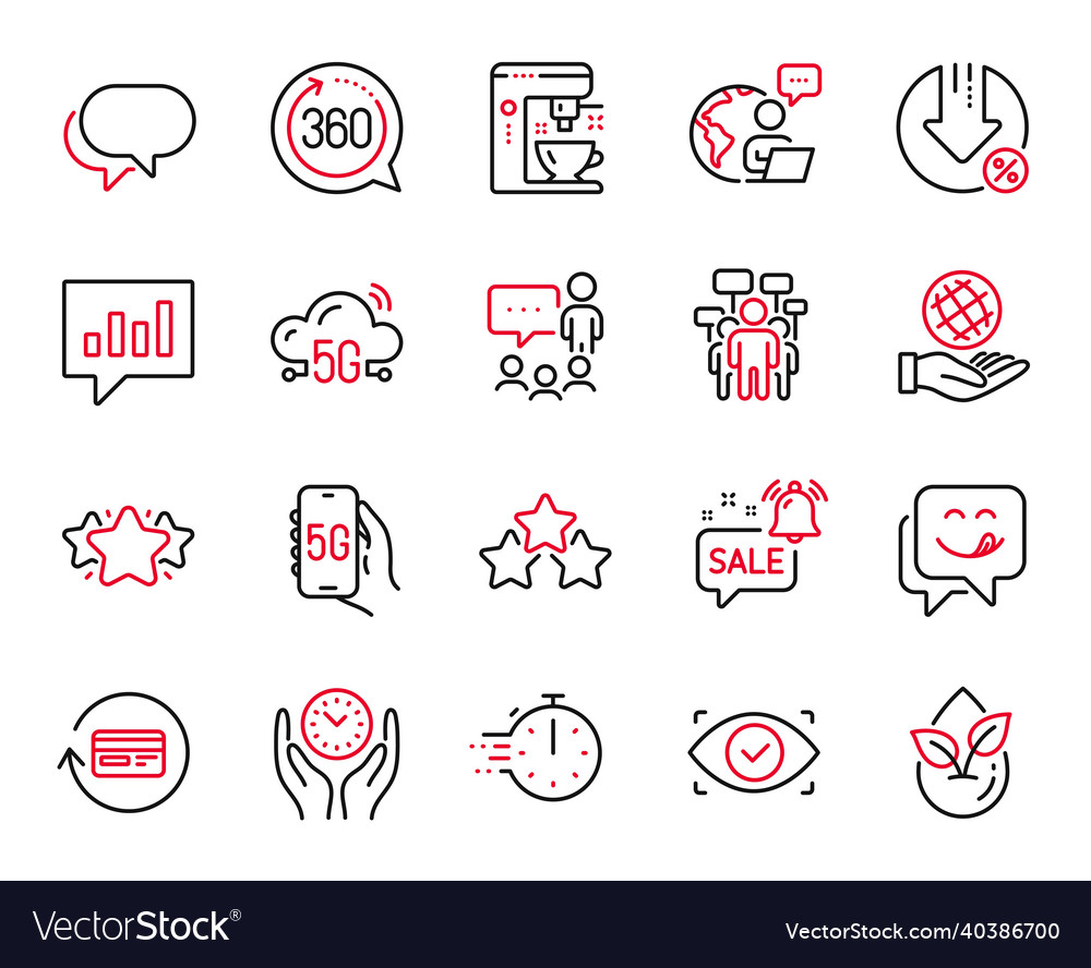 Set von Technologie-Icons im Zusammenhang mit Rückerstattung