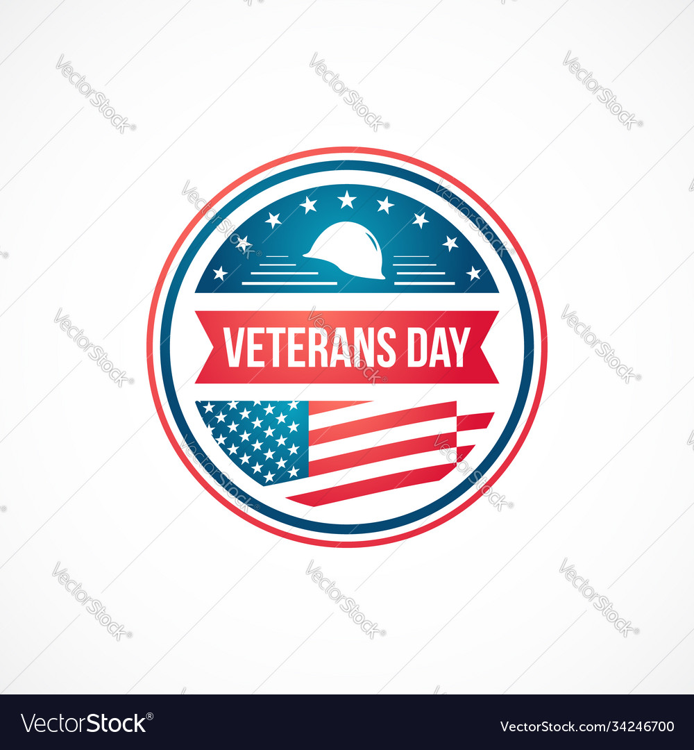 Veterans day design template for badges labels vector image Veterans day design template for badges labels