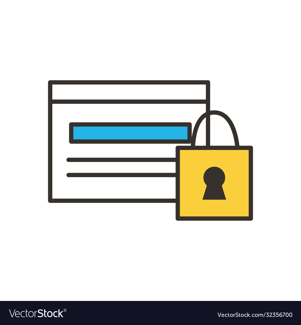 Website with padlock line and fill style icon