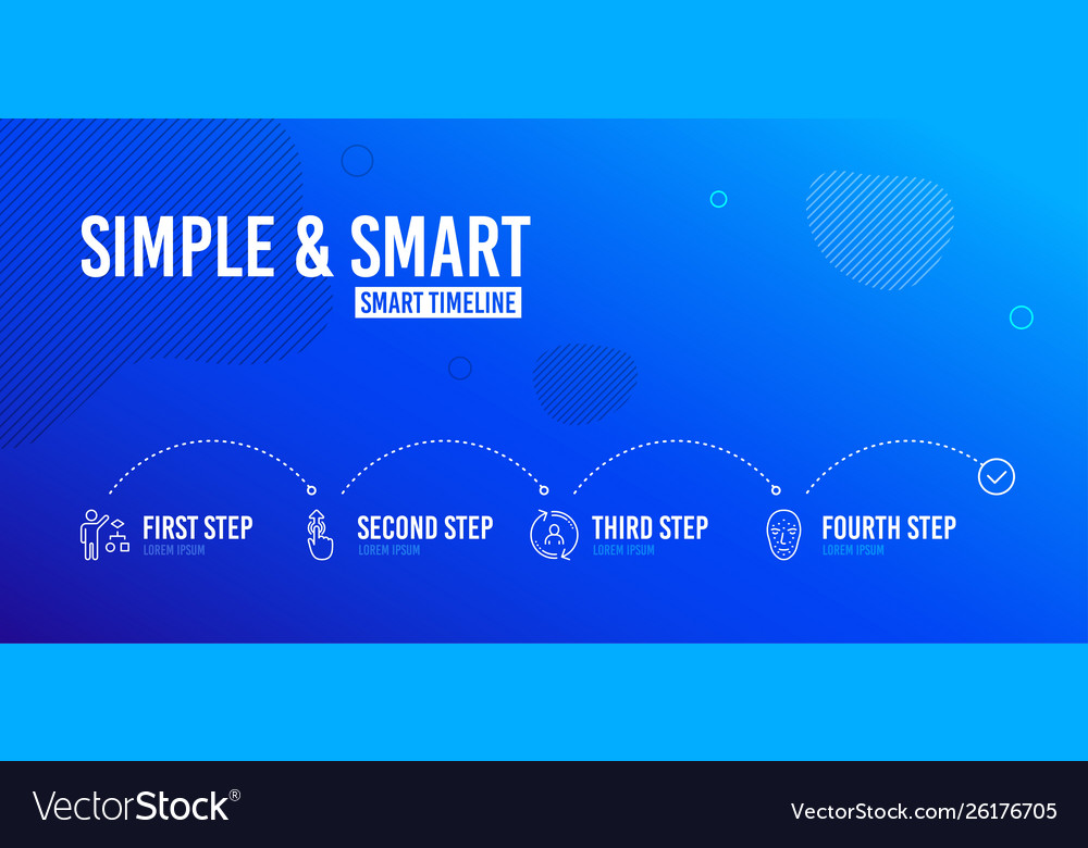 Algorithm swipe up and user info icons set face vector image Algorithm swipe up and user info icons set face