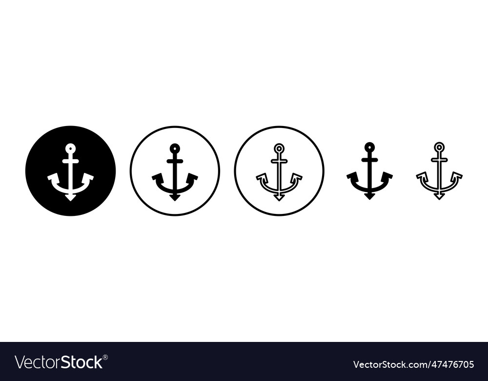 Anchor icon sign marine symbol