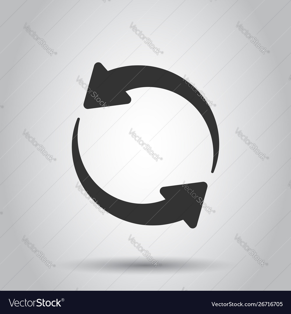 Arrow rotation icon in transparent style sync vector image Arrow rotation icon in transparent style sync
