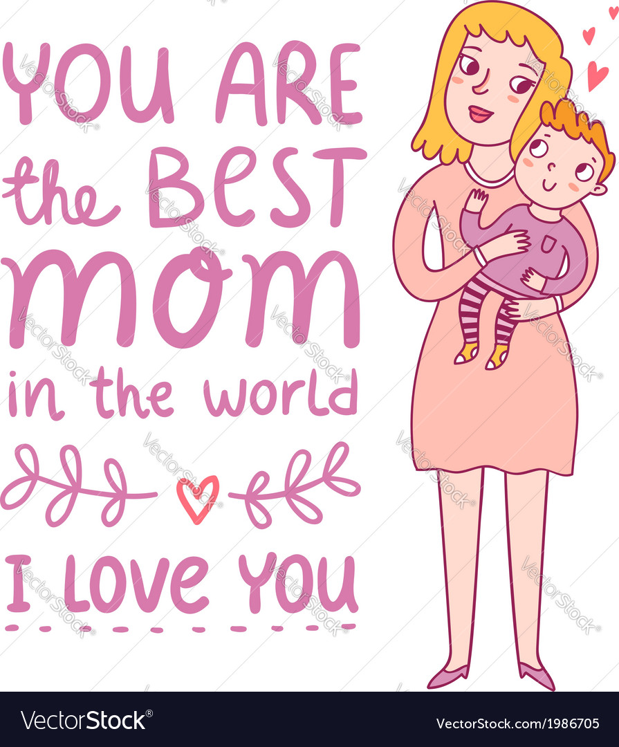 Best mom vector image on VectorStock.