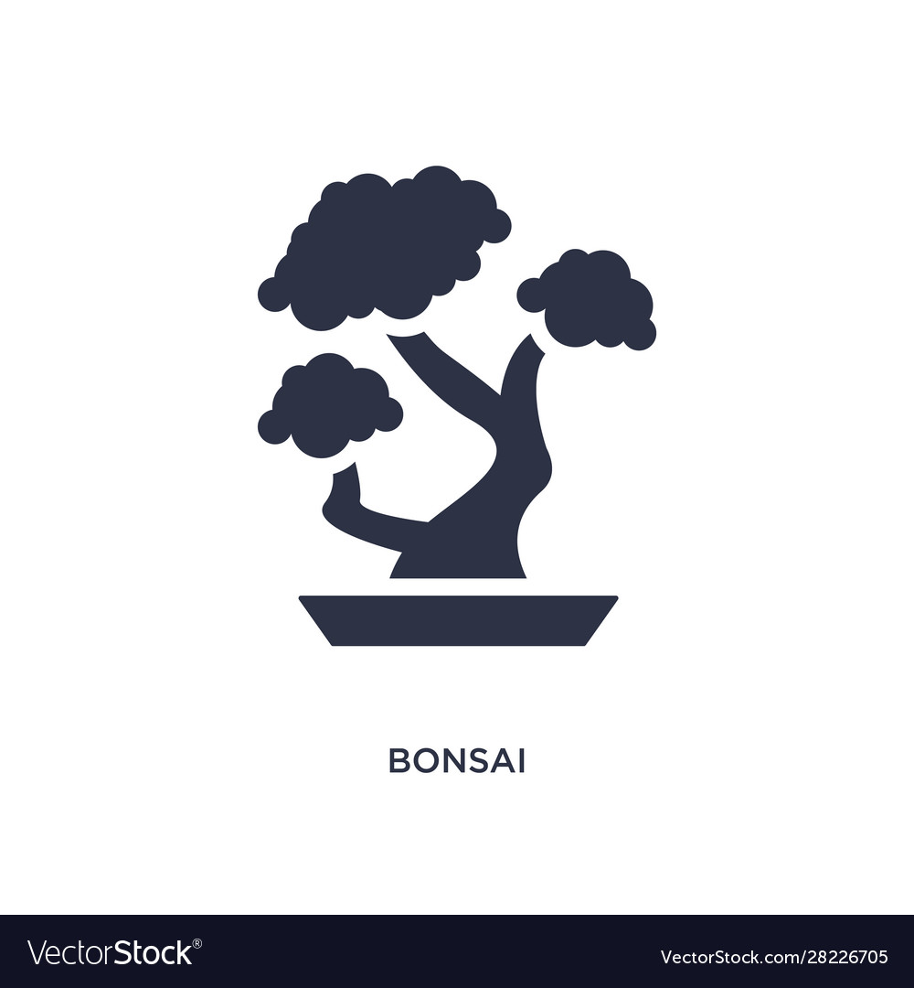 Bonsai icon on white background simple element