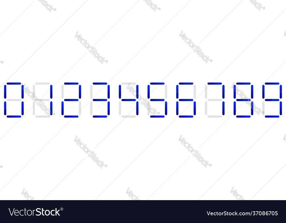 Digital display digits numbers numberals vector image Digital display digits numbers numberals