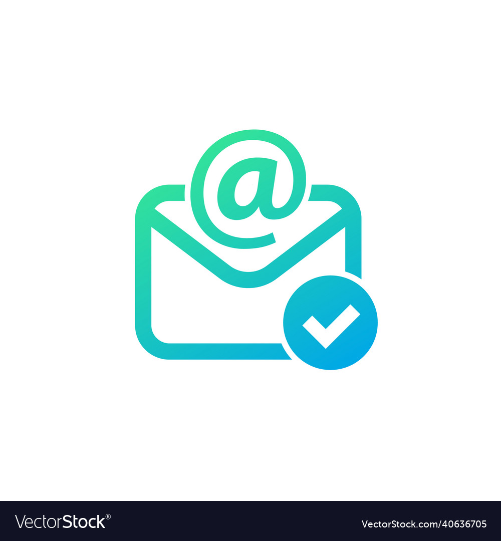Email mail icon with a checkmark