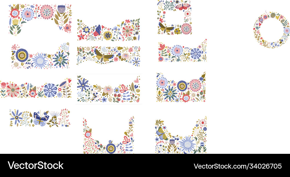Hand drawn floral Royalty Free Vector Image - VectorStock