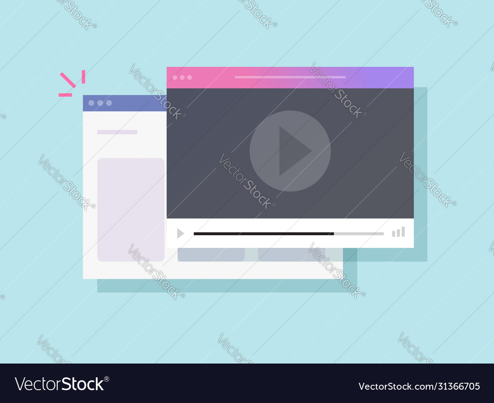 Internet tutorial video online player in website